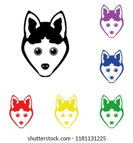 Elements of dog in multi colored icons. Premium quality graphic design icon. Simple icon for websites, web design, mobile app, info graphics on white background