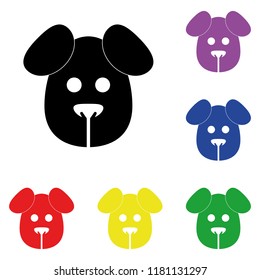 Elements of dog in multi colored icons. Premium quality graphic design icon. Simple icon for websites, web design, mobile app, info graphics on white background