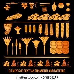 Elements of Egyptian ornaments and patterns