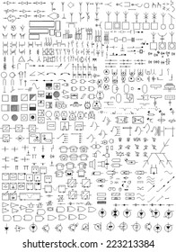 Elements of an electrical circuit. Elements of the circuit. Set. 