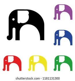 Elements of elephant in multi colored icons. Premium quality graphic design icon. Simple icon for websites, web design, mobile app, info graphics on white background