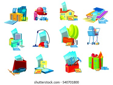 elements of financial transactions, loans for infographics.