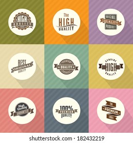 elements flat design sticker logo discount retail high quality label set vector flat design template elements flat design sticker logo discount retail product group special pile new signs plane fancy