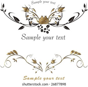Elements of floral ornament. Two pattern. Vector
