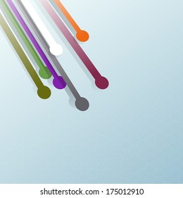 Elements flying into scene - abstract background. Vector illustration