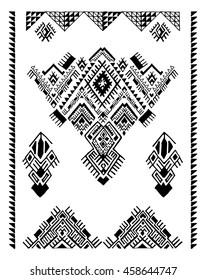 Elements of folk design. Tribal Ethnic collection, the elements of ethnic patterns. Isolated on white background, aztec pattern