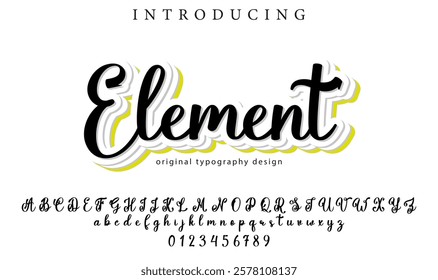 Elements Font Stylish brush painted an uppercase vector letters, alphabet, typeface