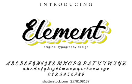 Elements Font Stylish brush painted an uppercase vector letters, alphabet, typeface