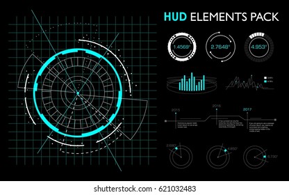 Elements futuristic the of hud interface.