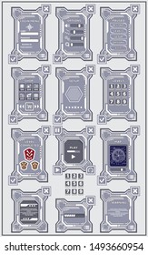 The elements of the game interface. Isolated on white background. Vector illustration.