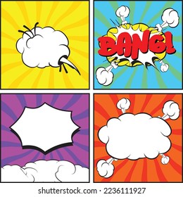 Elements to give a comic style to illustrations, designs and publications
