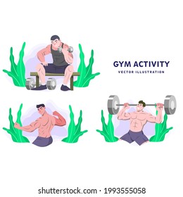 Elements gym activity vector illustration