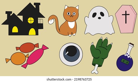 Elements for halloween holiday holiday hand zombie ghosting