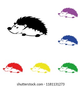 Elements of hedgehog in multi colored icons. Premium quality graphic design icon. Simple icon for websites, web design, mobile app, info graphics on white background