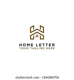 Elements of a Home Logo Design Template with Letter H. - Vector