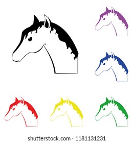 Elements of horse in multi colored icons. Premium quality graphic design icon. Simple icon for websites, web design, mobile app, info graphics on white background