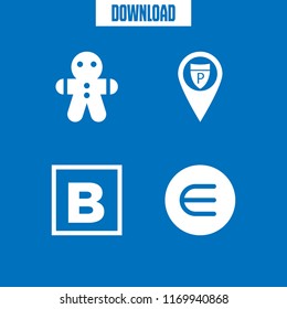 elements icon. 4 elements vector set. police station pin, gingerbread man, is an element of and bold icons for web and design about elements theme