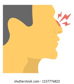 
Elements in icon vector human nose showing sinus infection 

