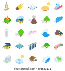 Elements icons set. Cartoon set of 25 elements vector icons for web isolated on white background