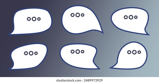 The elements include empty bubbles of different shapes, which are intended for use in illustrations, communication designs and social media.