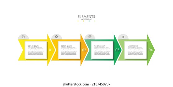 Elements infographic business abstract background template colorful with 4 step
