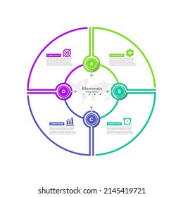 Elements infographic business template circle colorful  with 4 step