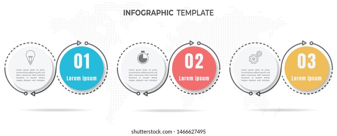 Elements infographic circle 3 options.