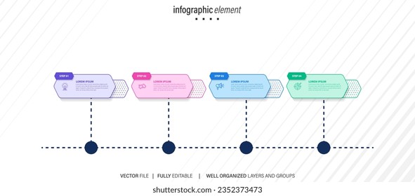 Elements infographic idea circle colorful with 4 step
