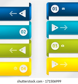 Elements of infographic. Modern vector design template. Arrows elements. Banner elements. Banners with shadows.