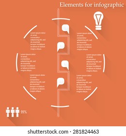 Elements for infographic. Schedule data. Flat icons.