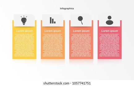 Elements for infographic Template with 4 options, steps or processes. on grey background.