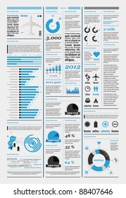 elements of infographics with the aircraft and icons