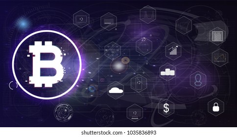 Elements of infographics for Blockchain technology.Crypto currency.Bitcoin.Technology background. Web elements
