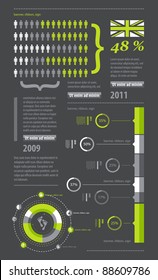 elements of infographics with British flag