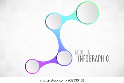 Elements of infographics for business projects. Empty Paper Chart in 3d style. Volumetric, paper circles for the web. Vector illustration of a metaball style. EPS 10