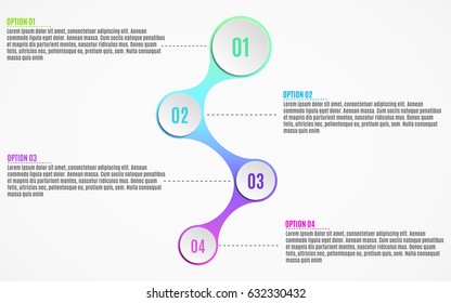 Elements of infographics for business projects. Paper chart in 3d style. Volumetric, paper circles with options numbers for the web. Vector illustration of a metaball style. EPS 10