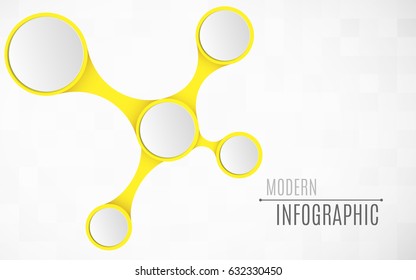 Elements of infographics for business projects. Yellow Paper chart. Bulk and empty paper banners for the web. Vector illustration of a metaball style. EPS 10