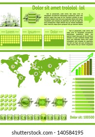 Elements of Infographics with buttons and icons