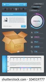 Elements of Infographics with buttons and menus