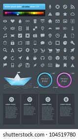 Elements of Infographics with buttons and menus