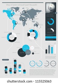 Elements of Infographics with buttons and menus