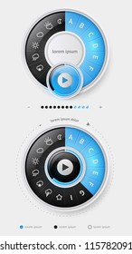 Elements of Infographics with buttons and menus