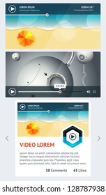 Elementos de infográficos com botões e menus