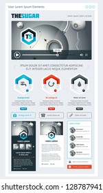 Elementos de infografía con botones y menús