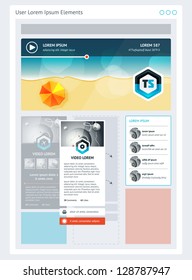 Elements of Infographics with buttons and menus