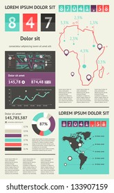 Elements of Infographics with buttons and menus