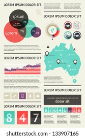 Elementos de infografía con botones y menús
