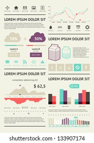 Elements of Infographics with buttons and menus