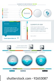 Elements of Infographics with buttons and menus