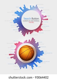 Elementos de infografía con botones y menús